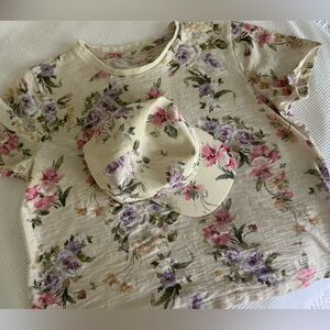 LoveShackFancy/Gap collab tshirt and matching hat